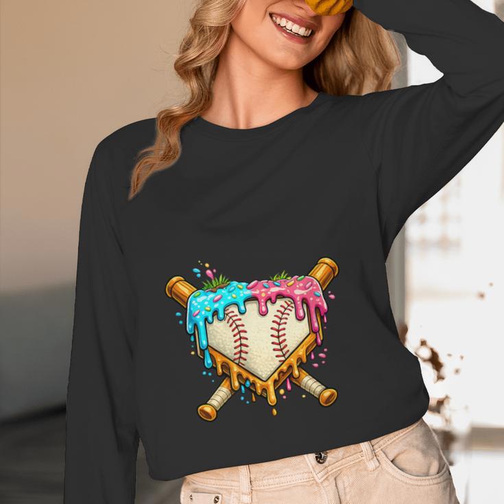 Baseball Drip For Boys Ice Cream Dripping Baseball Sport Unisex Long Sleeve T-Shirt