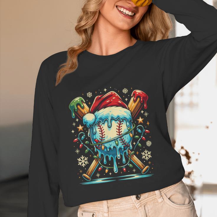 Baseball Drip Boys Youth Santa Christmas Baseball Unisex Long Sleeve T-Shirt Baseball Drip Boys Youth Santa Christmas Baseball Unisex Long Sleeve T-Shirt