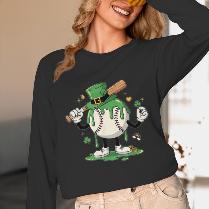 Baseball Drip Ice Cream Boys Kids Shamrock St Patricks Day Unisex Long Sleeve T-Shirt Baseball Drip Ice Cream Boys Kids Shamrock St Patricks Day Unisex Long Sleeve T-Shirt