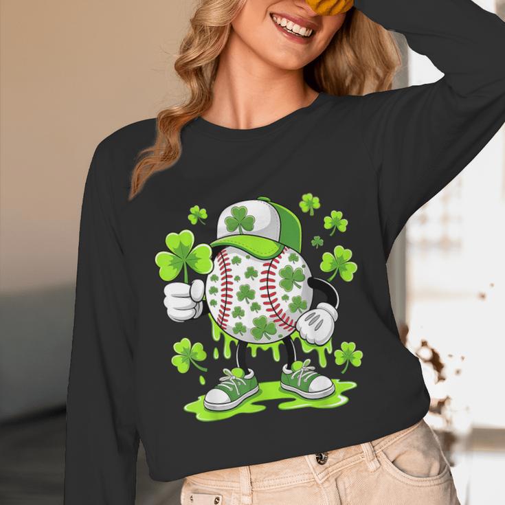 Baseball Drip Ice Cream Shamrock Irish St Patricks Men Unisex Long Sleeve T-Shirt Baseball Drip Ice Cream Shamrock Irish St Patricks Men Unisex Long Sleeve T-Shirt