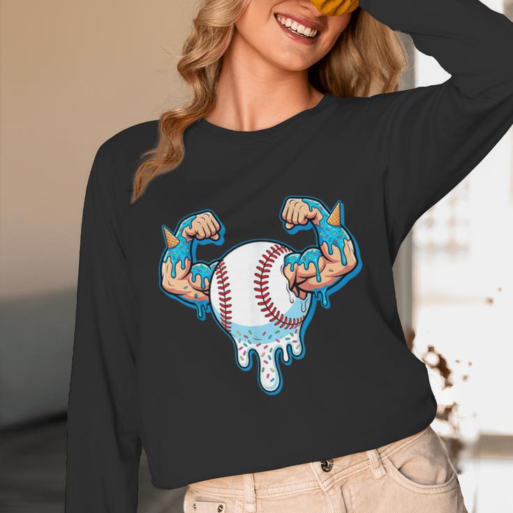 Baseball Drip Ice Cream Strong Character Unisex Long Sleeve T-Shirt Baseball Drip Ice Cream Strong Character Unisex Long Sleeve T-Shirt