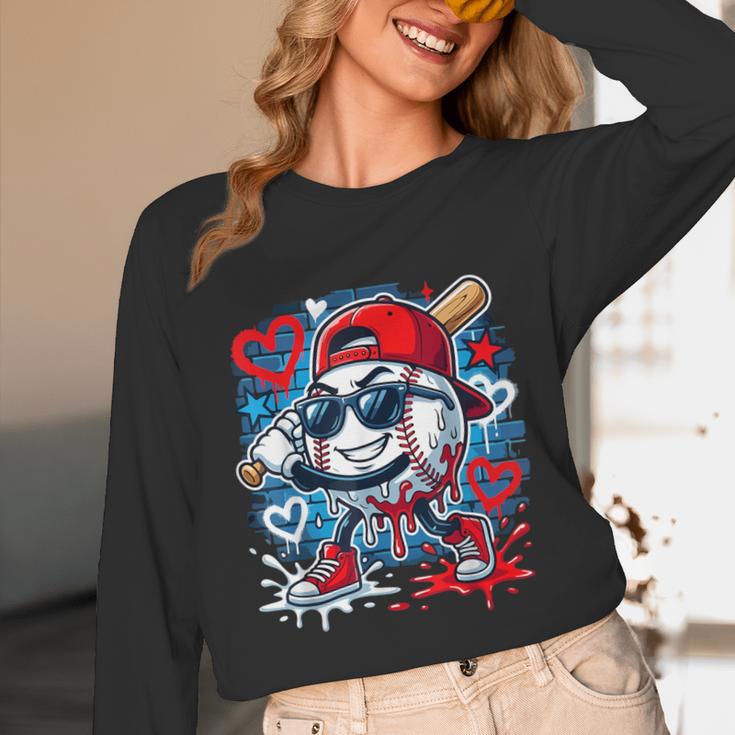 Baseball Drip Icecream Heart Valentine Day Boys Kids Red Unisex Long Sleeve T-Shirt Baseball Drip Icecream Heart Valentine Day Boys Kids Red Unisex Long Sleeve T-Shirt