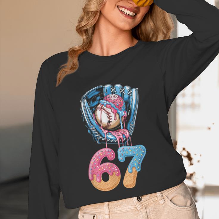 Baseball Drip Number 67 Player 67th Birthday Ice Cream 67 Unisex Long Sleeve T-Shirt Baseball Drip Number 67 Player 67th Birthday Ice Cream 67 Unisex Long Sleeve T-Shirt