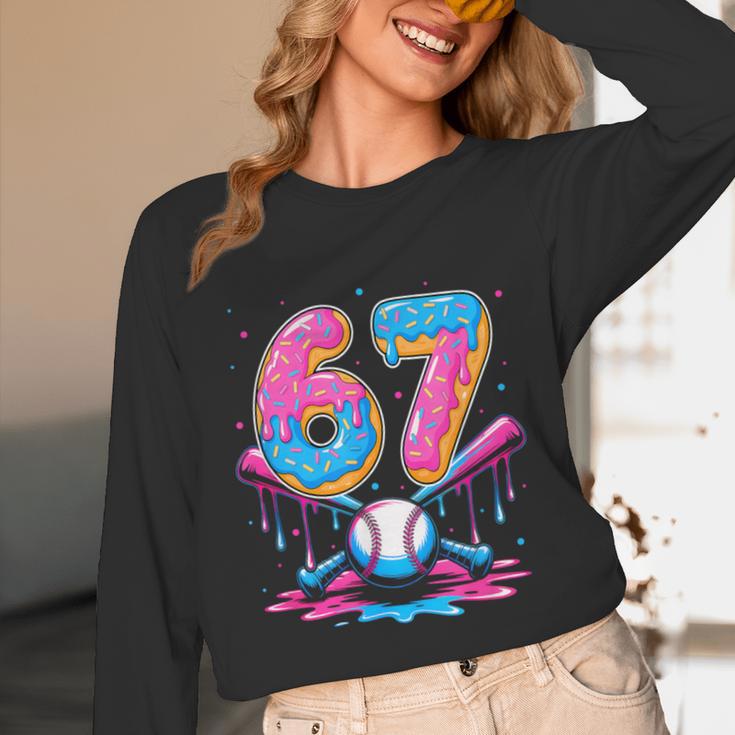 Baseball Drip Number 67 Player 67Th Birthday Baseball Meme Unisex Long Sleeve T-Shirt Baseball Drip Number 67 Player 67Th Birthday Baseball Meme Unisex Long Sleeve T-Shirt