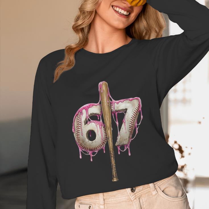 Baseball Drip Number 67 Sports Player Six Seven Meme Fan Unisex Long Sleeve T-Shirt