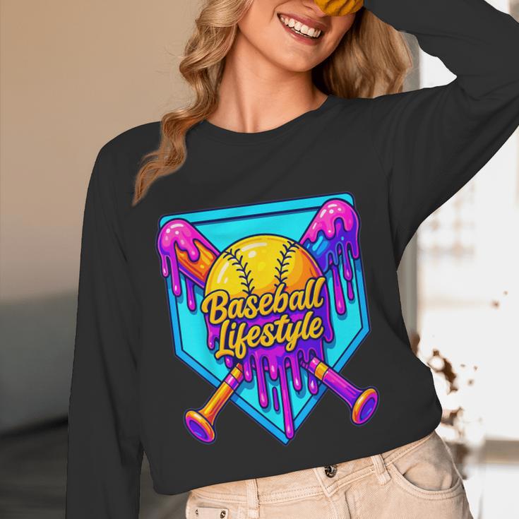 Baseball Drip Outfit Boys Ice Cream Drip Baseball Lifestyle Unisex Long Sleeve T-Shirt