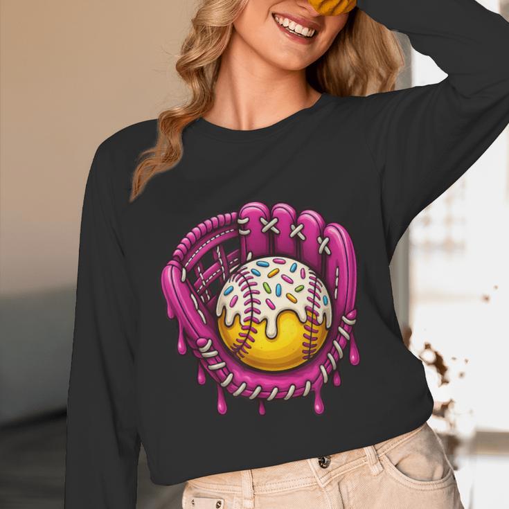 Baseball Drip Pink Glove Respect The Drip Youth Boys Girls Unisex Long Sleeve T-Shirt Baseball Drip Pink Glove Respect The Drip Youth Boys Girls Unisex Long Sleeve T-Shirt