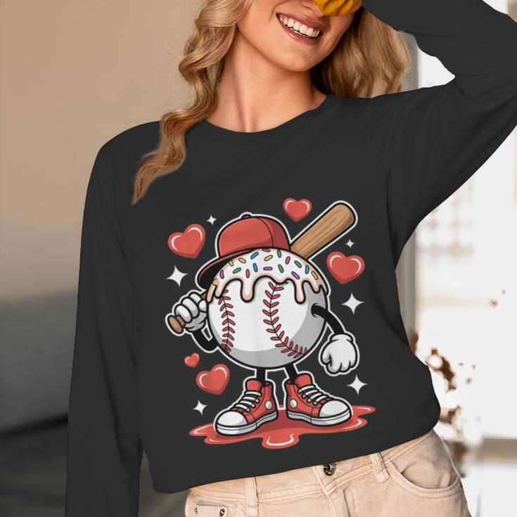 Baseball Drip Valentine Boys Women Men Hearts Sport Love Unisex Long Sleeve T-Shirt Baseball Drip Valentine Boys Women Men Hearts Sport Love Unisex Long Sleeve T-Shirt