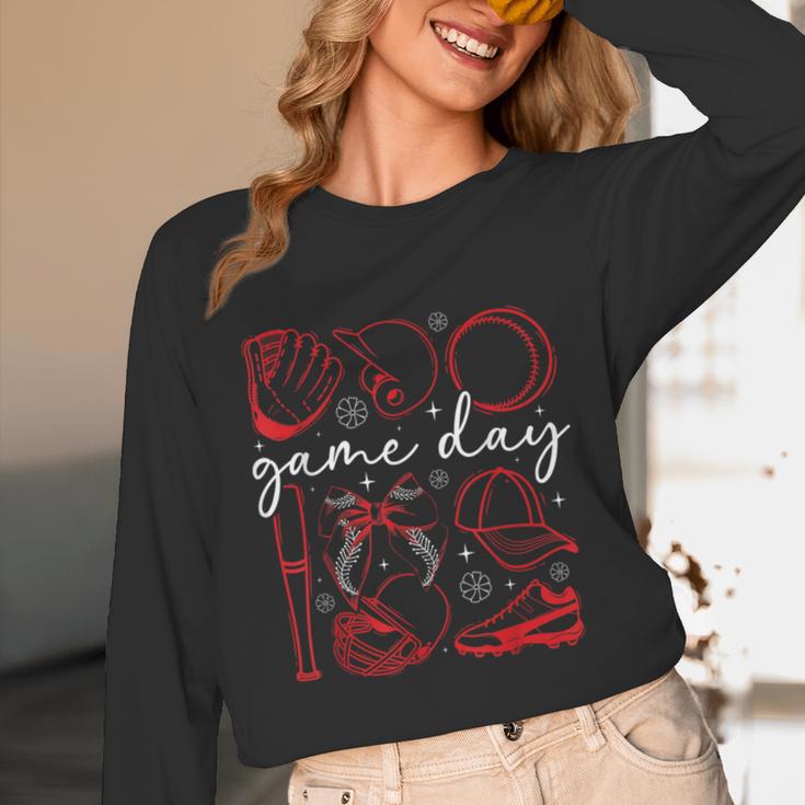 Baseball Game Day Coquette Game Day Baseball Unisex Long Sleeve T-Shirt Baseball Game Day Coquette Game Day Baseball Unisex Long Sleeve T-Shirt