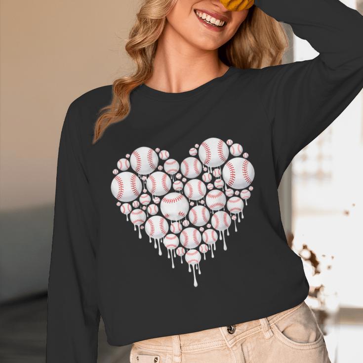Baseball Heart Drip Valentine's Day Baseball Lover Boys Men Unisex Long Sleeve T-Shirt