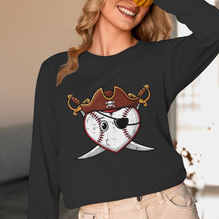 Baseball Heart Pirate Hat Crossed Swords Men Boys Kids Youth Unisex Long Sleeve T-Shirt Baseball Heart Pirate Hat Crossed Swords Men Boys Kids Youth Unisex Long Sleeve T-Shirt