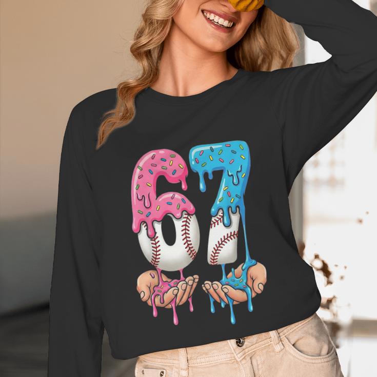 Baseball Ice Cream Drip 67 Hands Six Seven Boys Unisex Long Sleeve T-Shirt Baseball Ice Cream Drip 67 Hands Six Seven Boys Unisex Long Sleeve T-Shirt