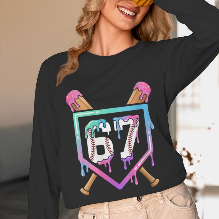 Baseball Ice Cream Drip 67 Player Dabbing Six Seven Boys Unisex Long Sleeve T-Shirt
