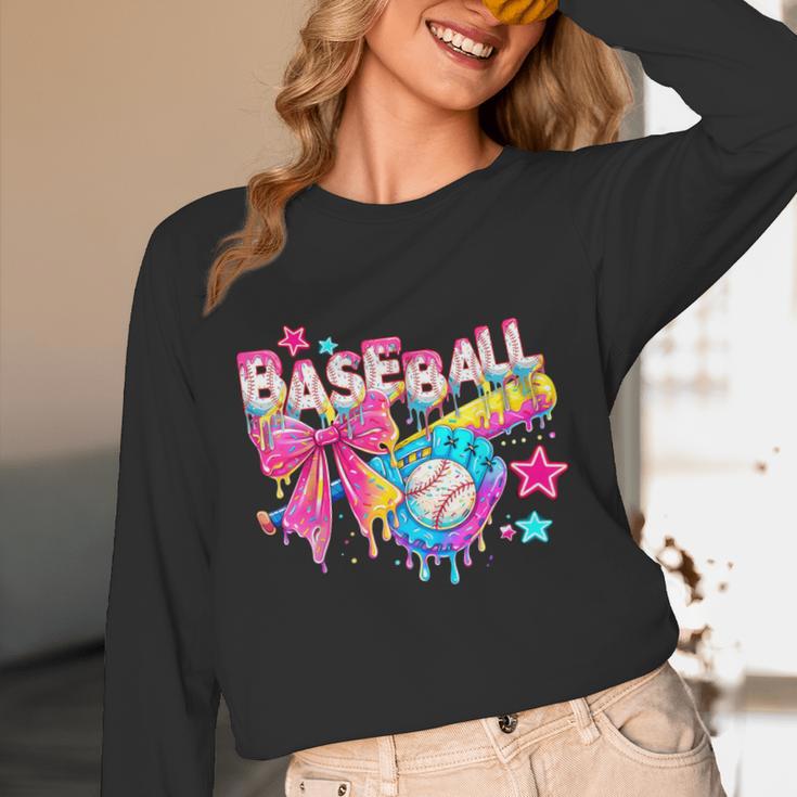 Baseball Ice Cream Drip Coquette Women Girls Mom Mama Unisex Long Sleeve T-Shirt Baseball Ice Cream Drip Coquette Women Girls Mom Mama Unisex Long Sleeve T-Shirt