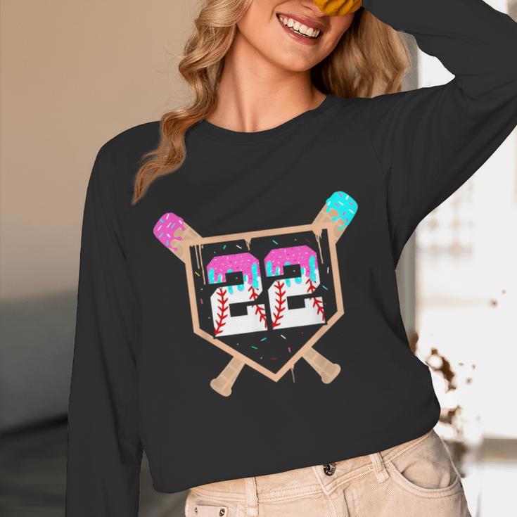 Baseball Ice Cream Drip Number 22 Player 22nd Birthday Unisex Long Sleeve T-Shirt Baseball Ice Cream Drip Number 22 Player 22nd Birthday Unisex Long Sleeve T-Shirt