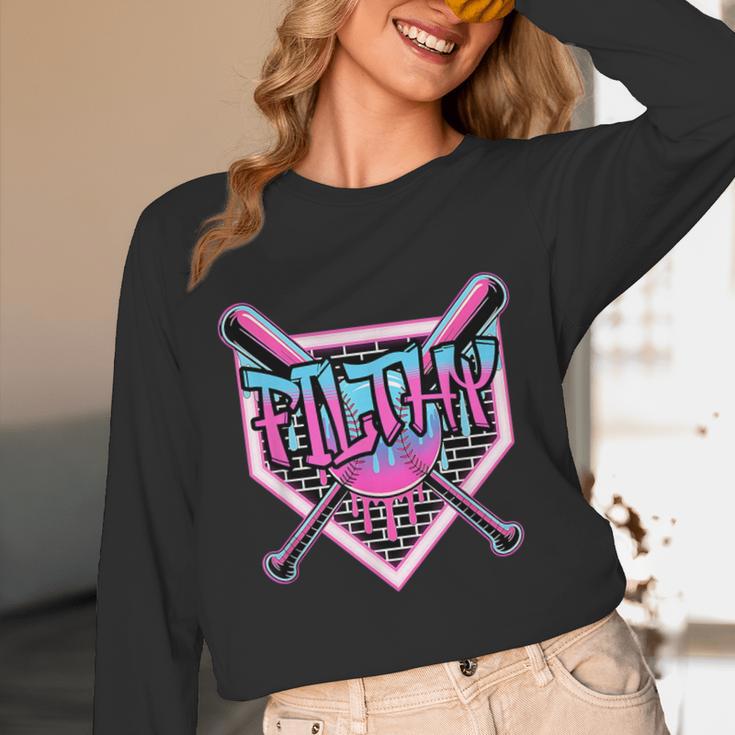 Baseball Ice Cream Drip Pitcher Filthy Unisex Long Sleeve T-Shirt Baseball Ice Cream Drip Pitcher Filthy Unisex Long Sleeve T-Shirt