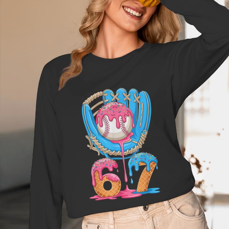 Baseball Ice Cream Drip Six Seven Gen Alpha Slang Meme 67 Unisex Long Sleeve T-Shirt Baseball Ice Cream Drip Six Seven Gen Alpha Slang Meme 67 Unisex Long Sleeve T-Shirt