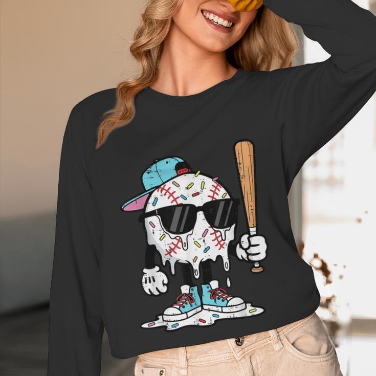 Baseball Ice Cream Drip Sports Boys Kids Youth Men Unisex Long Sleeve T-Shirt Baseball Ice Cream Drip Sports Boys Kids Youth Men Unisex Long Sleeve T-Shirt