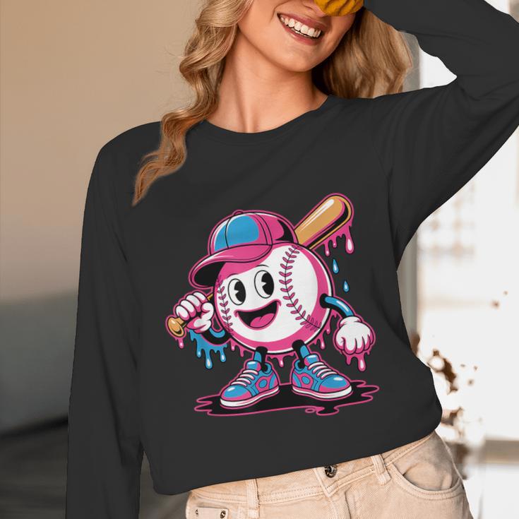 Baseball Ice Cream Shirt Cool Baseball Drip For Boys Unisex Long Sleeve T-Shirt