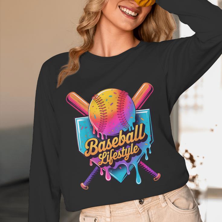 Baseball Lifestyle Drip Icecream Unisex Long Sleeve T-Shirt Baseball Lifestyle Drip Icecream Unisex Long Sleeve T-Shirt