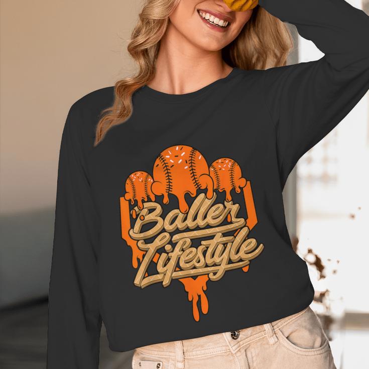 Baseball Lifestyle Home Plate Orange Ice Cream Drip Men Boys Unisex Long Sleeve T-Shirt Baseball Lifestyle Home Plate Orange Ice Cream Drip Men Boys Unisex Long Sleeve T-Shirt