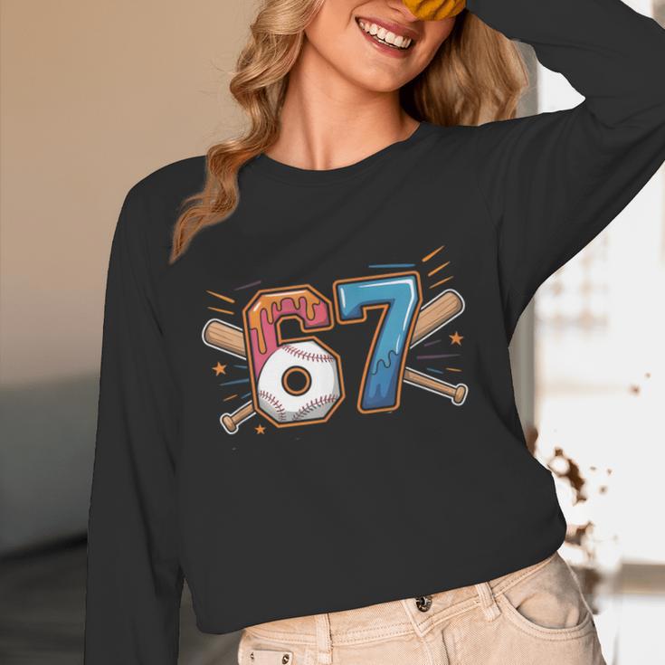 Baseball Lover Drip Number 67 Player 67th Birthday Meme Unisex Long Sleeve T-Shirt Baseball Lover Drip Number 67 Player 67th Birthday Meme Unisex Long Sleeve T-Shirt