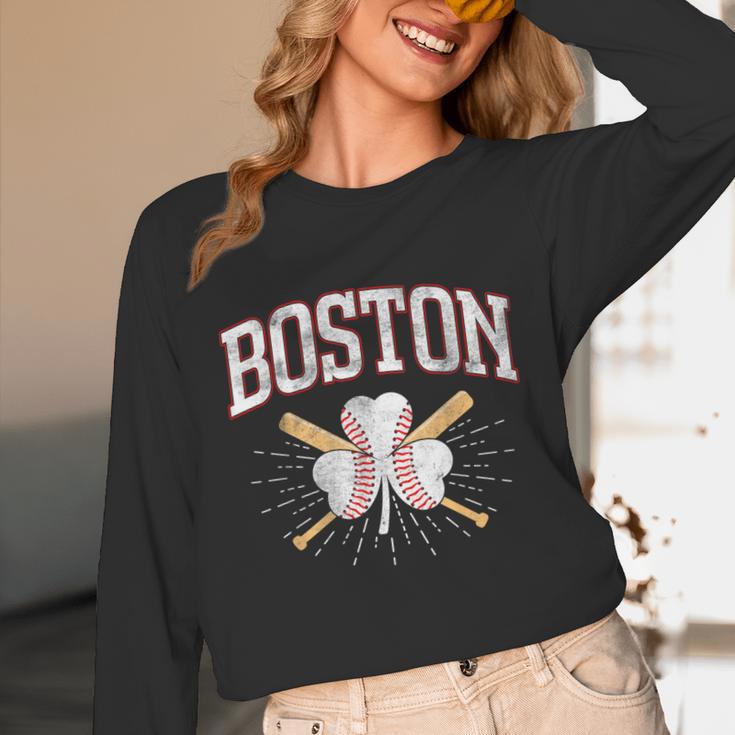 Baseball Shamrock Boston Massachusetts St Patrick’s Day Unisex Long Sleeve T-Shirt