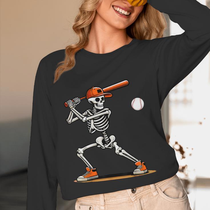 Baseball Skeleton Spooky Boys Halloween Baseball Player Unisex Long Sleeve T-Shirt Baseball Skeleton Spooky Boys Halloween Baseball Player Unisex Long Sleeve T-Shirt
