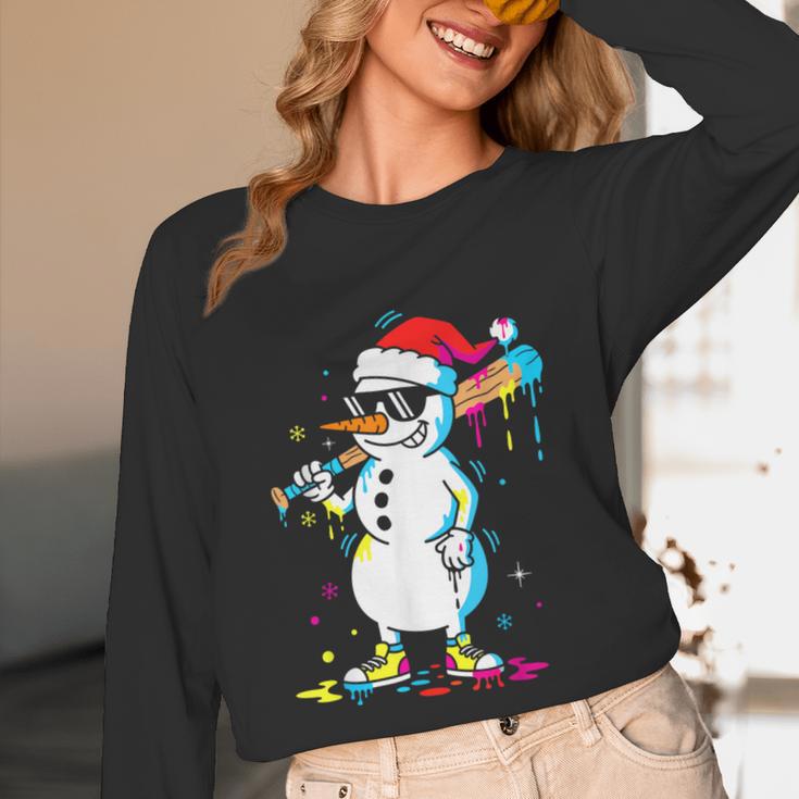 Baseball Snowman Drip Cool Christmas Men Boys Girls Unisex Long Sleeve T-Shirt Baseball Snowman Drip Cool Christmas Men Boys Girls Unisex Long Sleeve T-Shirt
