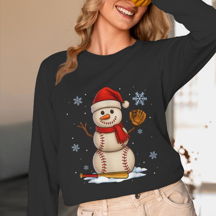 Baseball Snowman Merry Christmas Holiday Sports Xmas Pajamas Unisex Long Sleeve T-Shirt Baseball Snowman Merry Christmas Holiday Sports Xmas Pajamas Unisex Long Sleeve T-Shirt
