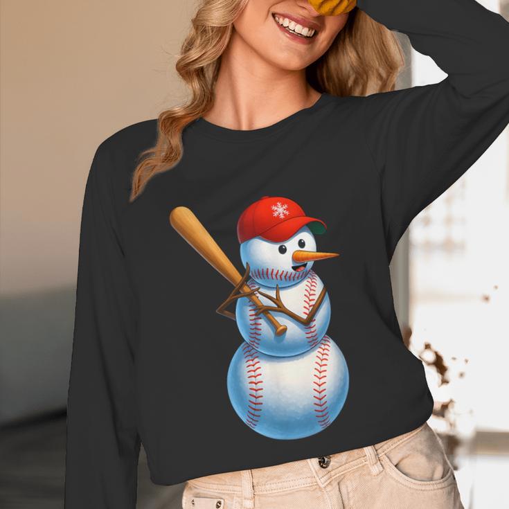 Baseball Snowman Merry Christmas Xmas Pajamas Men Women Kids Unisex Long Sleeve T-Shirt Baseball Snowman Merry Christmas Xmas Pajamas Men Women Kids Unisex Long Sleeve T-Shirt