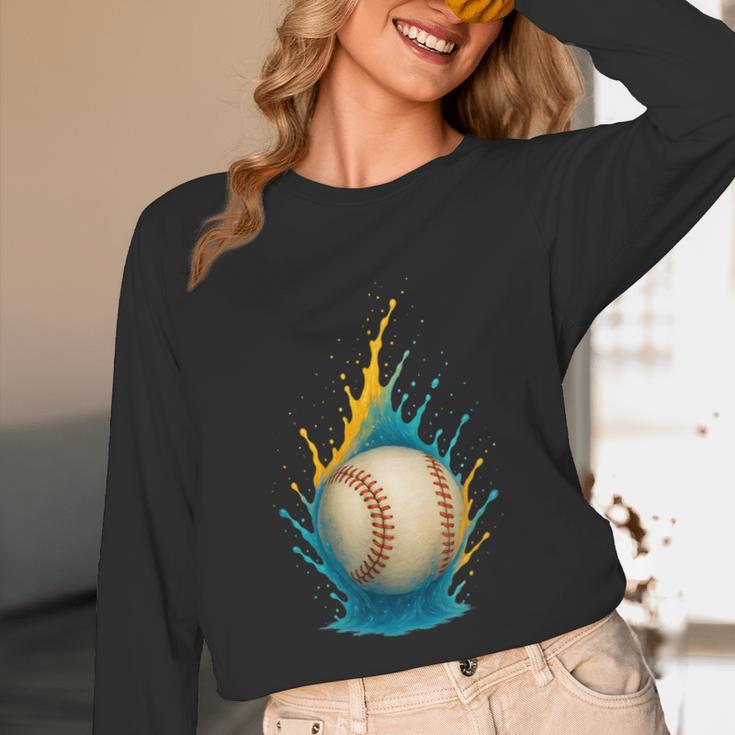 Baseball Splash Team Player For Kids Men Women Unisex Long Sleeve T-Shirt Baseball Splash Team Player For Kids Men Women Unisex Long Sleeve T-Shirt