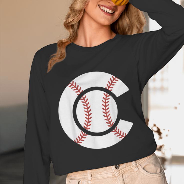 Baseball Sport Player Graphic Monogram Initial Letter C Unisex Long Sleeve T-Shirt Baseball Sport Player Graphic Monogram Initial Letter C Unisex Long Sleeve T-Shirt