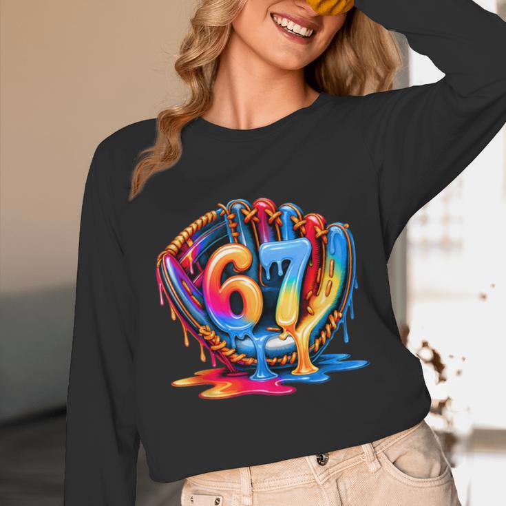 Baseball Stuff Six Seven 67 Ice Cream Drip 6 7 Baseball Kids Unisex Long Sleeve T-Shirt Baseball Stuff Six Seven 67 Ice Cream Drip 6 7 Baseball Kids Unisex Long Sleeve T-Shirt