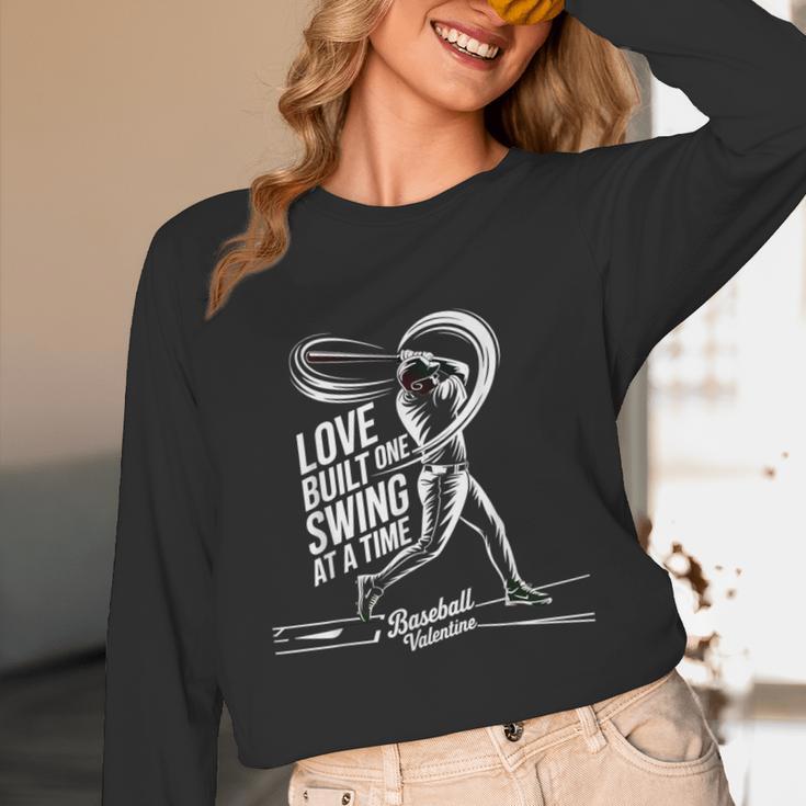 Baseball Valentine Love Built One Swing At A Time Tee Unisex Long Sleeve T-Shirt Baseball Valentine Love Built One Swing At A Time Tee Unisex Long Sleeve T-Shirt