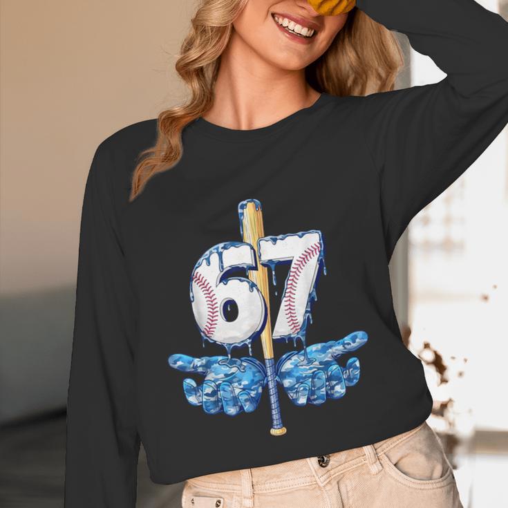 Blue Camo Baseball 67 Six Seven Camo Ice Cream Drip Boy Teen Unisex Long Sleeve T-Shirt Blue Camo Baseball 67 Six Seven Camo Ice Cream Drip Boy Teen Unisex Long Sleeve T-Shirt