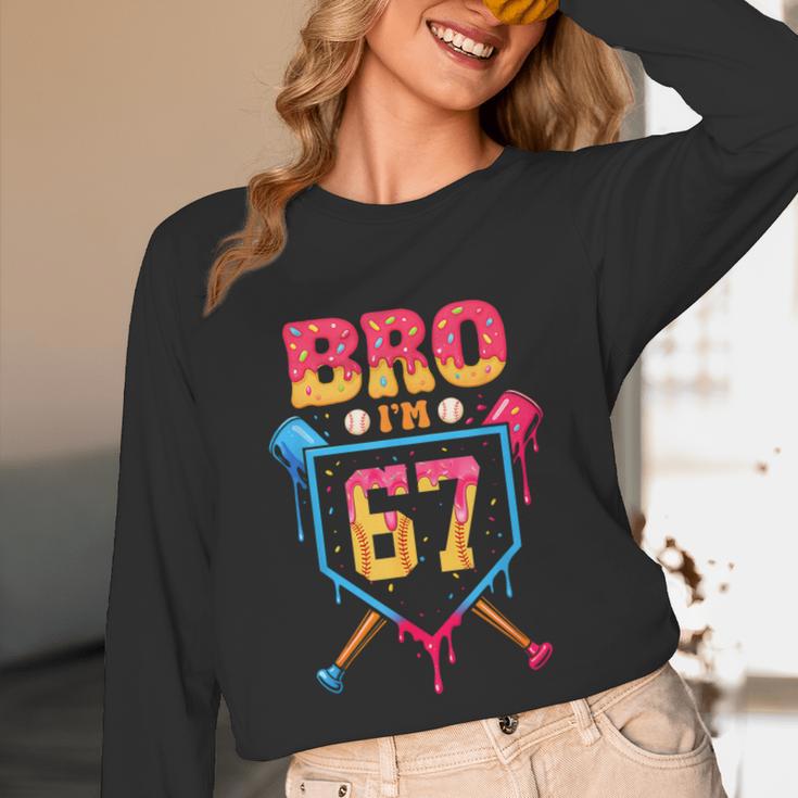 Bro I’m 67 Baseball Drip Number 67 Player 67th Birthday Unisex Long Sleeve T-Shirt Bro I’m 67 Baseball Drip Number 67 Player 67th Birthday Unisex Long Sleeve T-Shirt