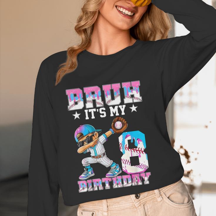 Bruh It's My 8th Birthday Baseball Ice Cream Drip 8 Year Old Unisex Long Sleeve T-Shirt Bruh It's My 8th Birthday Baseball Ice Cream Drip 8 Year Old Unisex Long Sleeve T-Shirt