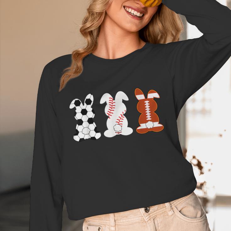 Bunny Football Baseball Sport Easter Day Unisex Long Sleeve T-Shirt
