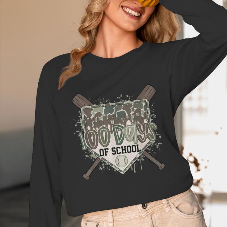 Camo 100 Days Of School Baseball Home Plate Drip Boy Kids Unisex Long Sleeve T-Shirt Camo 100 Days Of School Baseball Home Plate Drip Boy Kids Unisex Long Sleeve T-Shirt