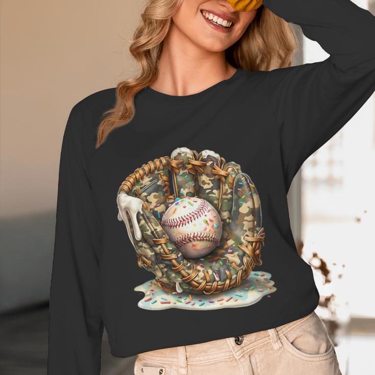Camo Baseball Gloves Lifestyle 101 Apparel Drip Ice Cream Unisex Long Sleeve T-Shirt
