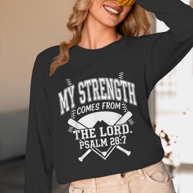 Christian Baseball My Strength Comes From The Lord Baseball Unisex Long Sleeve T-Shirt Christian Baseball My Strength Comes From The Lord Baseball Unisex Long Sleeve T-Shirt