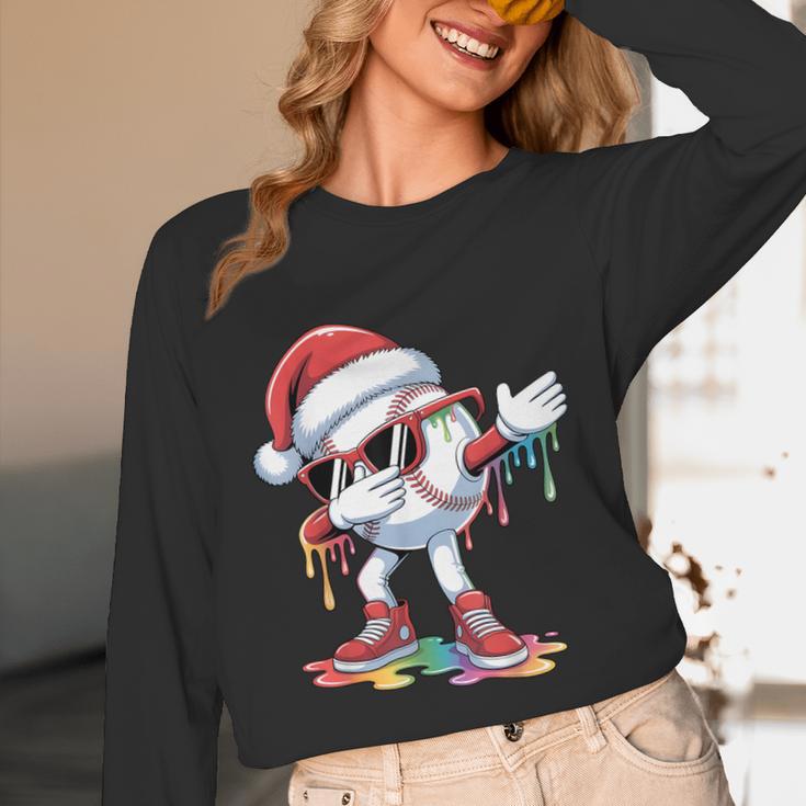 Christmas Baseball Ice Cream Dripping Santa Baseball Drip Unisex Long Sleeve T-Shirt Christmas Baseball Ice Cream Dripping Santa Baseball Drip Unisex Long Sleeve T-Shirt