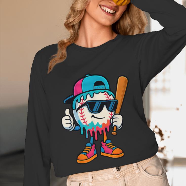 Cool Baseball Drip For Boys Ice Cream Drip Baseball Kids Unisex Long Sleeve T-Shirt Cool Baseball Drip For Boys Ice Cream Drip Baseball Kids Unisex Long Sleeve T-Shirt