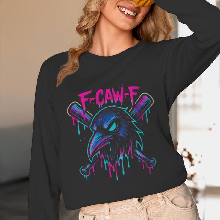 Cool Baseball F Caw F Crow Fcawf Raven Fawk Off Bird Unisex Long Sleeve T-Shirt
