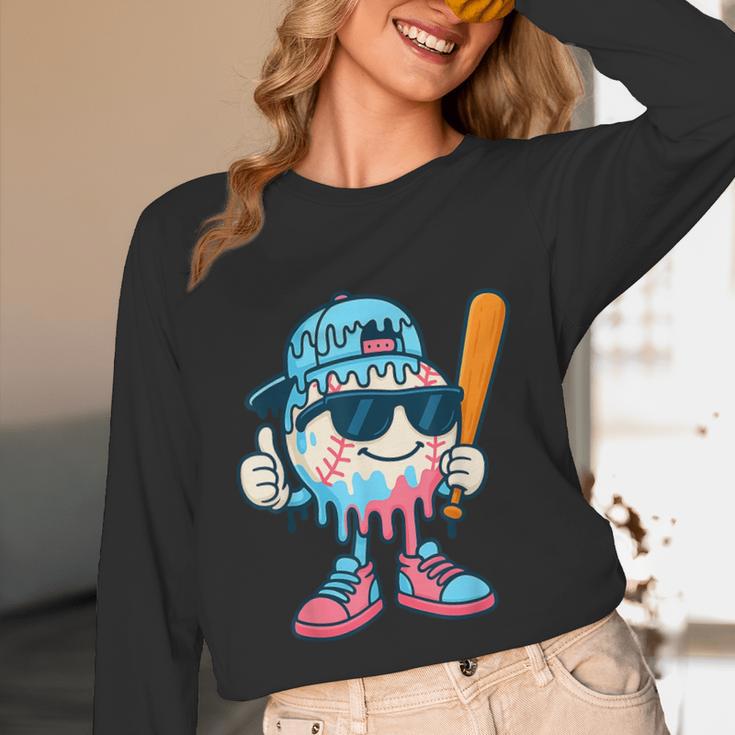 Cool Ice Cream Drip Baseball Drip For Boys Sports Kids Unisex Long Sleeve T-Shirt Cool Ice Cream Drip Baseball Drip For Boys Sports Kids Unisex Long Sleeve T-Shirt