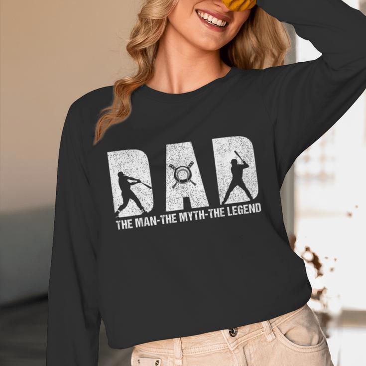 Dad Baseball The Man The Myth The Legend Daddy Father's Day Unisex Long Sleeve T-Shirt Dad Baseball The Man The Myth The Legend Daddy Father's Day Unisex Long Sleeve T-Shirt
