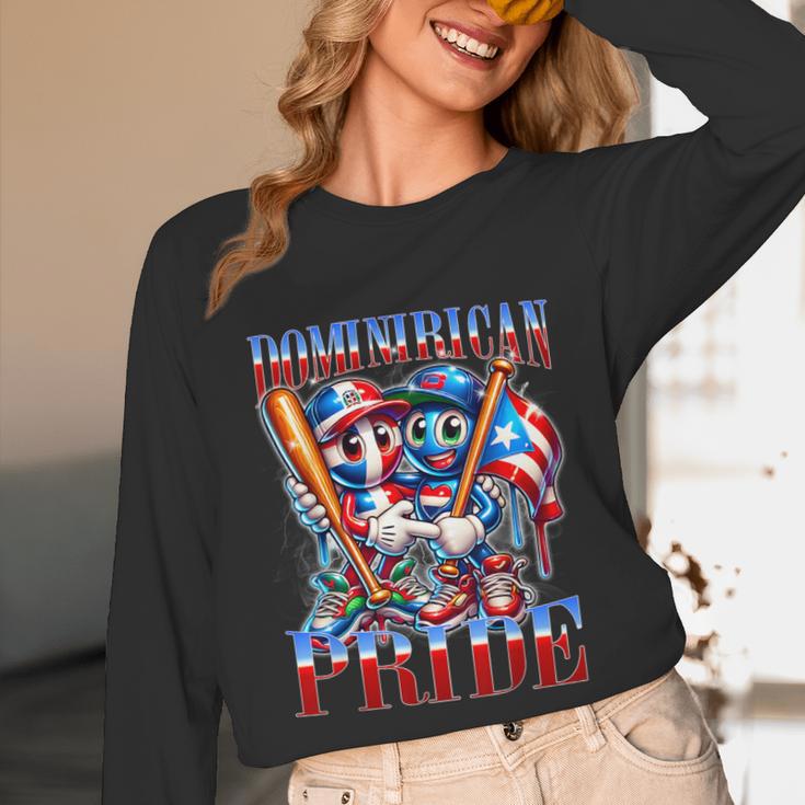 Dominican Puerto Rican Pride Baseball Flag Unity Unisex Long Sleeve T-Shirt Dominican Puerto Rican Pride Baseball Flag Unity Unisex Long Sleeve T-Shirt