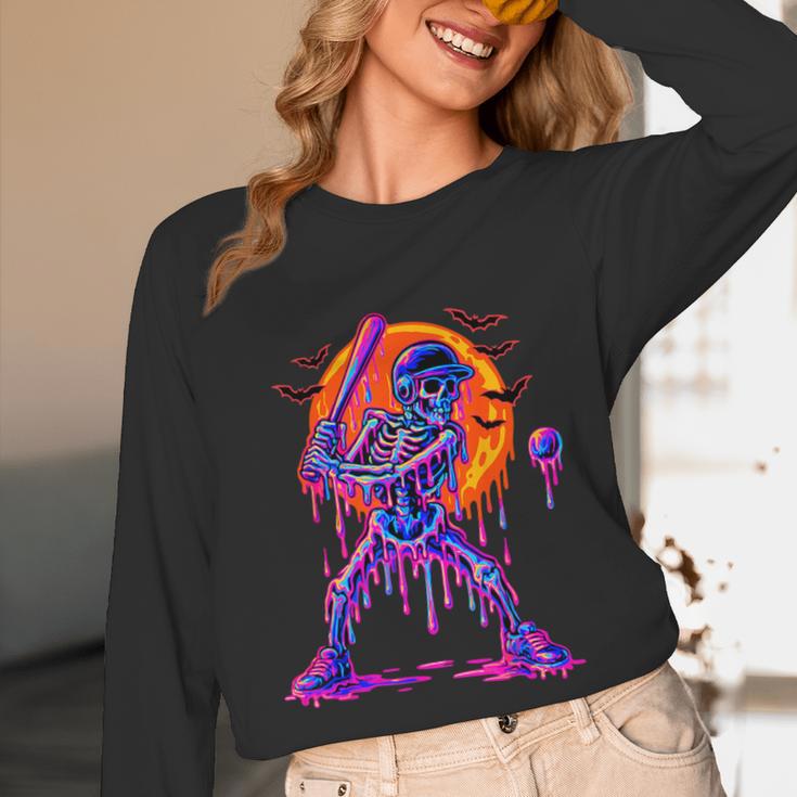 Drip Skeleton Batting Baseball Halloween Unisex Long Sleeve T-Shirt Drip Skeleton Batting Baseball Halloween Unisex Long Sleeve T-Shirt