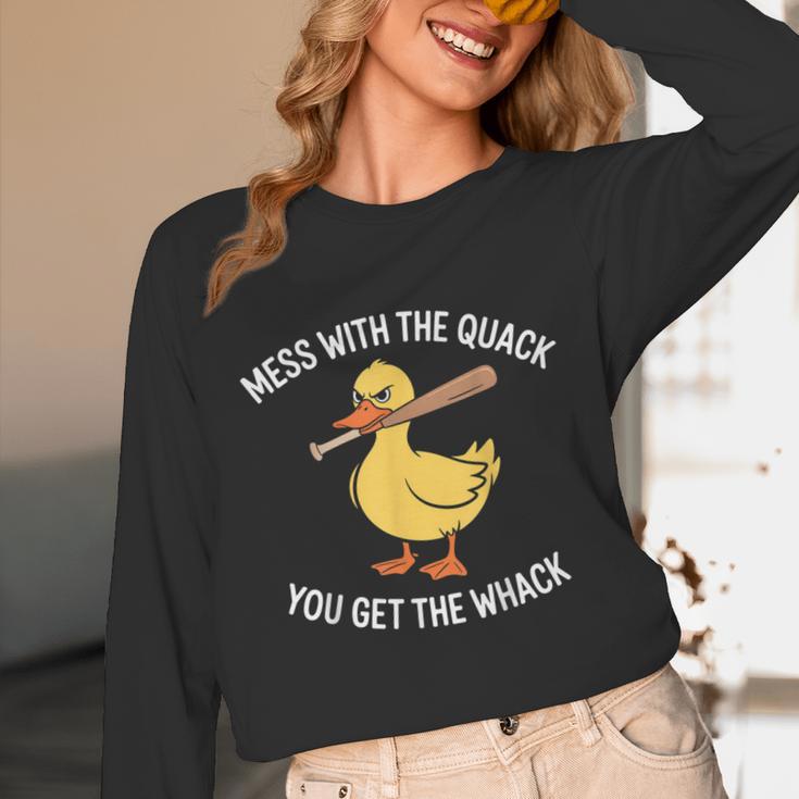 Duck And Baseball Bat Mess With The Quack You Get Whack Unisex Long Sleeve T-Shirt Duck And Baseball Bat Mess With The Quack You Get Whack Unisex Long Sleeve T-Shirt